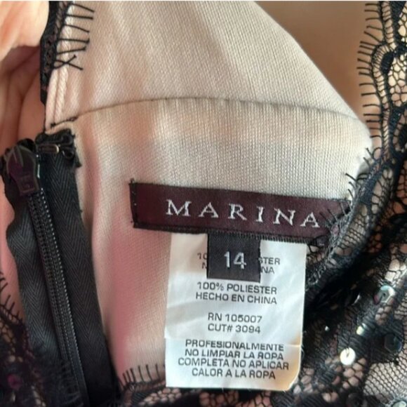 Marina Black Gown with Top Lace Sequins Size 14. Pre-loved. Women's Fashion - Picture 6 of 16